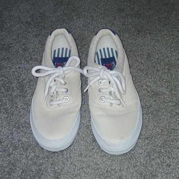 Sperry Top Siders Marine ivory color boat shoes Sz 5 EUC - Picture 2 of 11